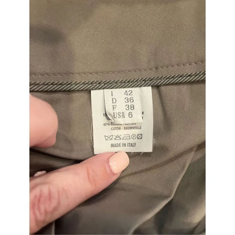 Gunex Italy Cucinelli Light Brown Front Pleat Skirt sz 6 EUC - Picture 6 of 8